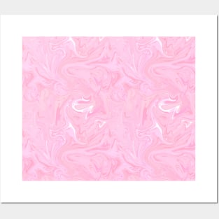 Pastel Pink Silk Marble - Digital Liquid Paint Posters and Art